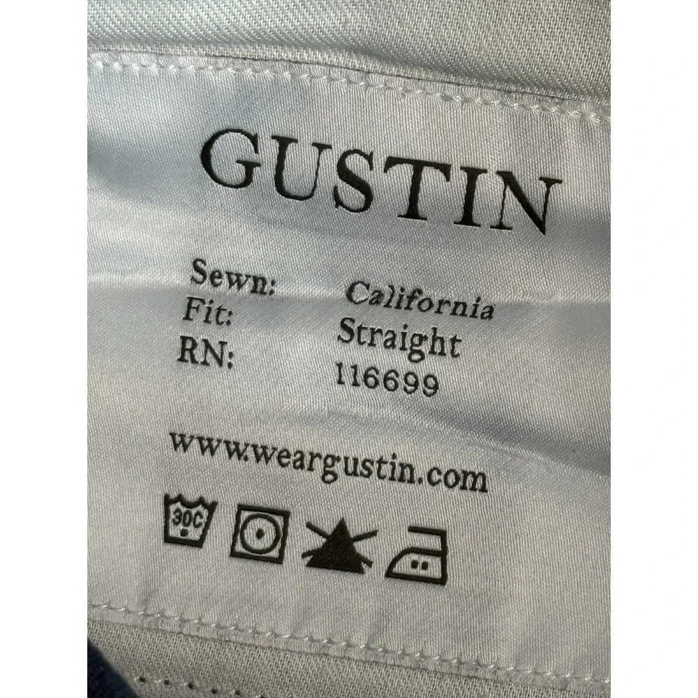 Gustin Jeans Mens 35x31 Dark Wash Blue California Straight Selvedge Denim USA